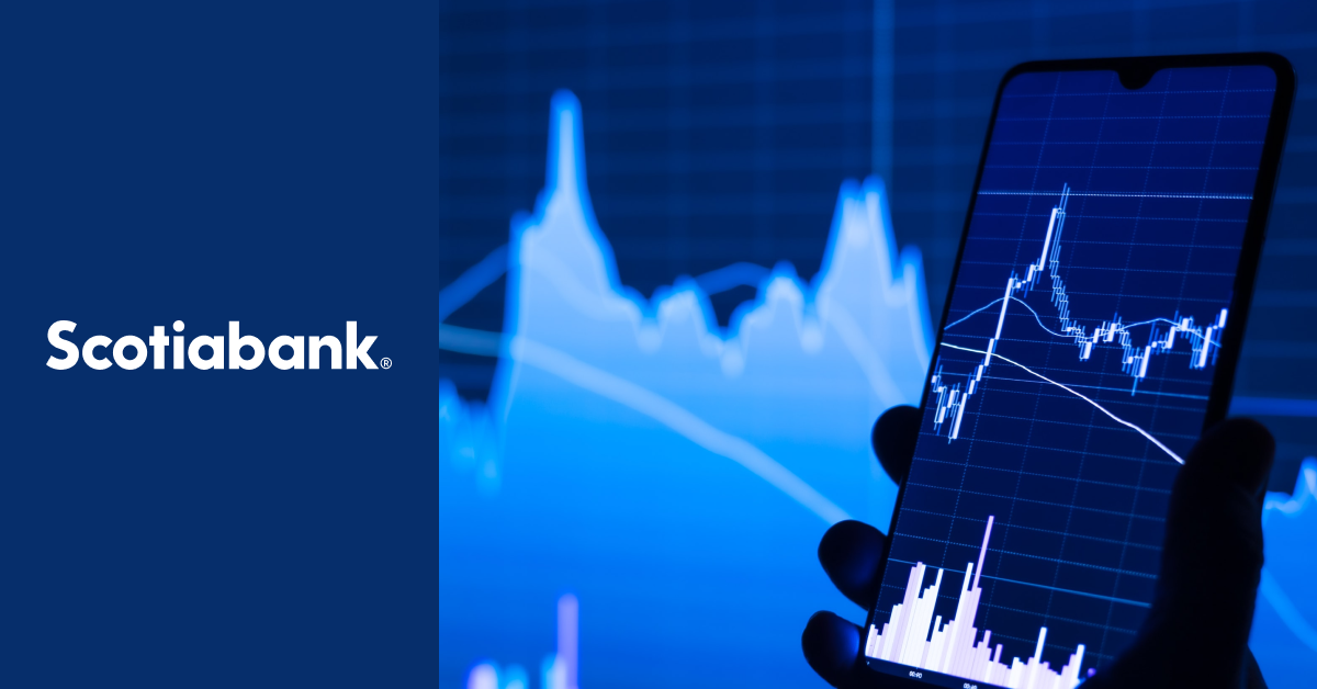 Scotiabank logo with image of trade analytics.