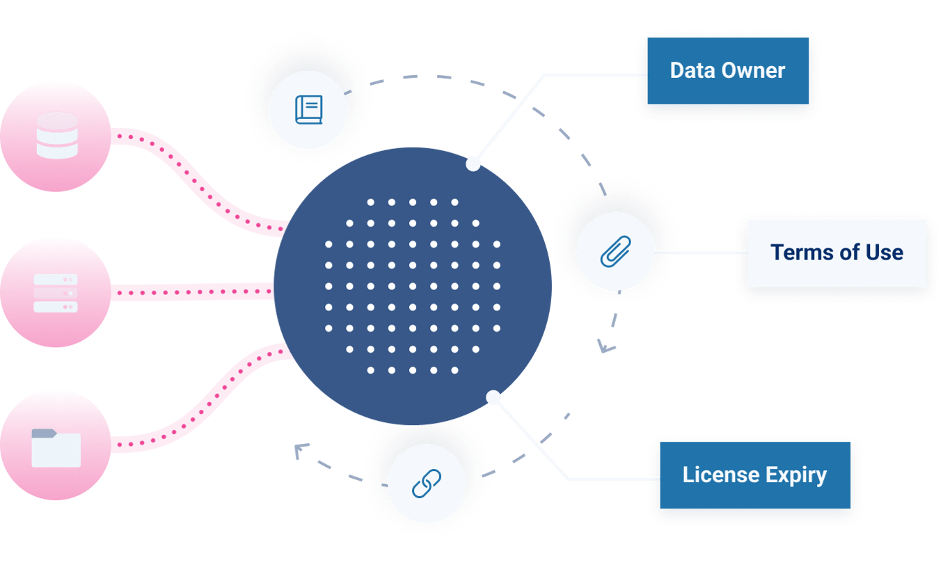 Data with live source connections and metadata