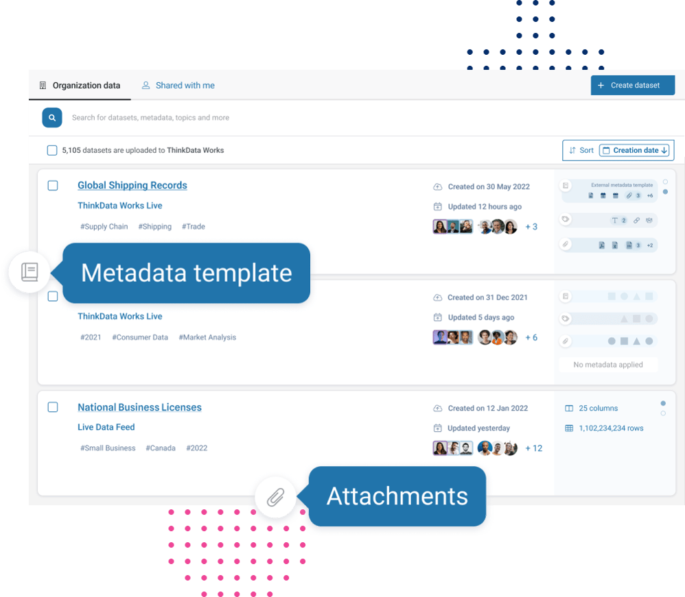 Graphic of metadata management form