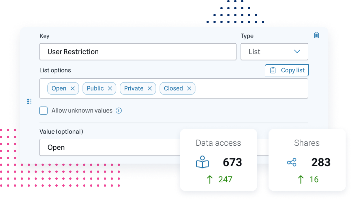 Screenshot of adding usage restriction metadata.