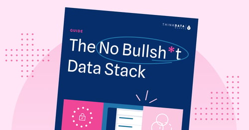 Text: "The No Bullshit Guide to Data Strategy" with abstract geometric figures