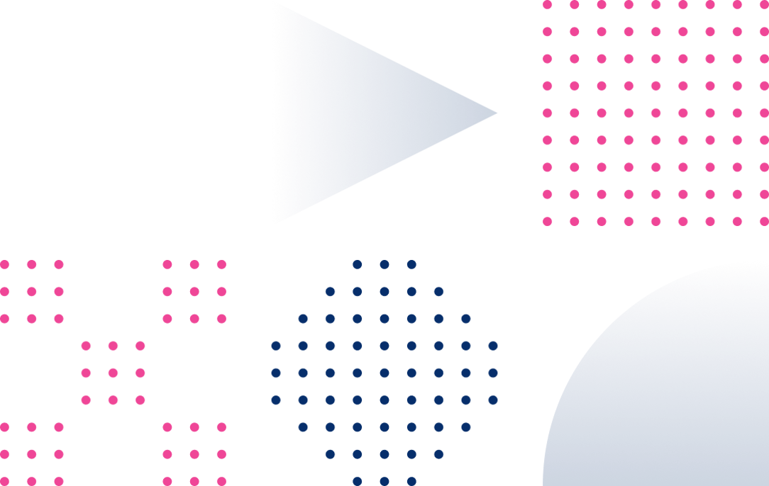 Graphic of dotted and gradient shapes