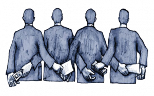 men in a row
