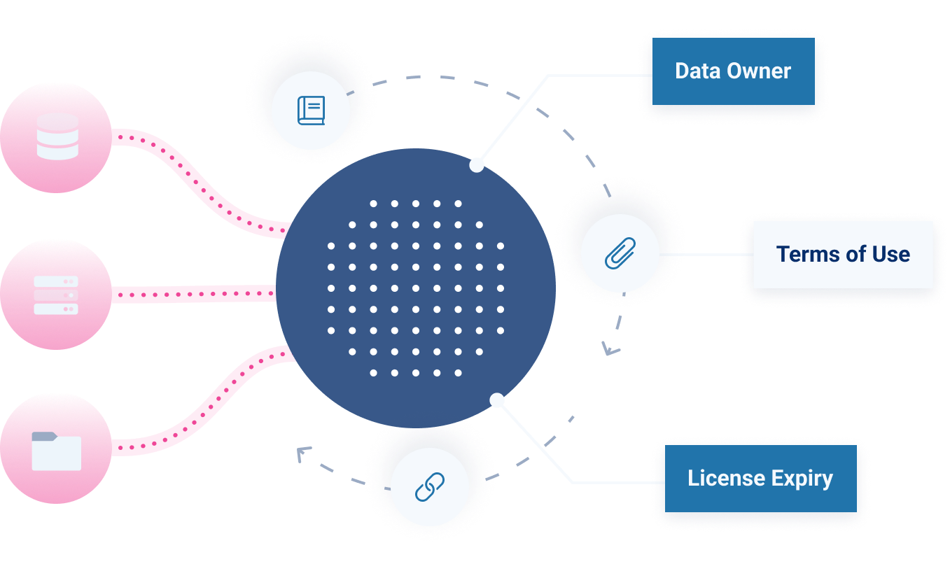 Data with live source connections and metadata