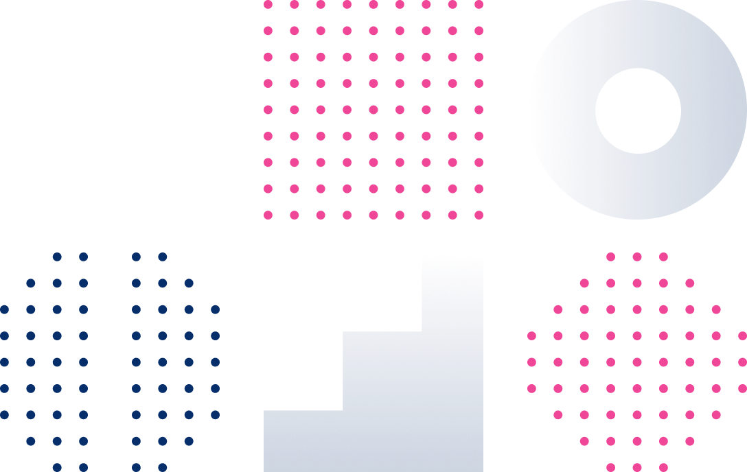 Graphic with dot and gradient shapes