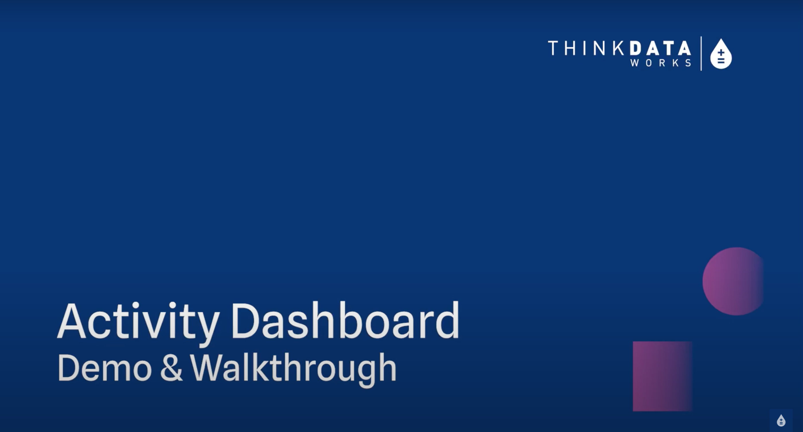 Activity dashboard demo and walkthrough video